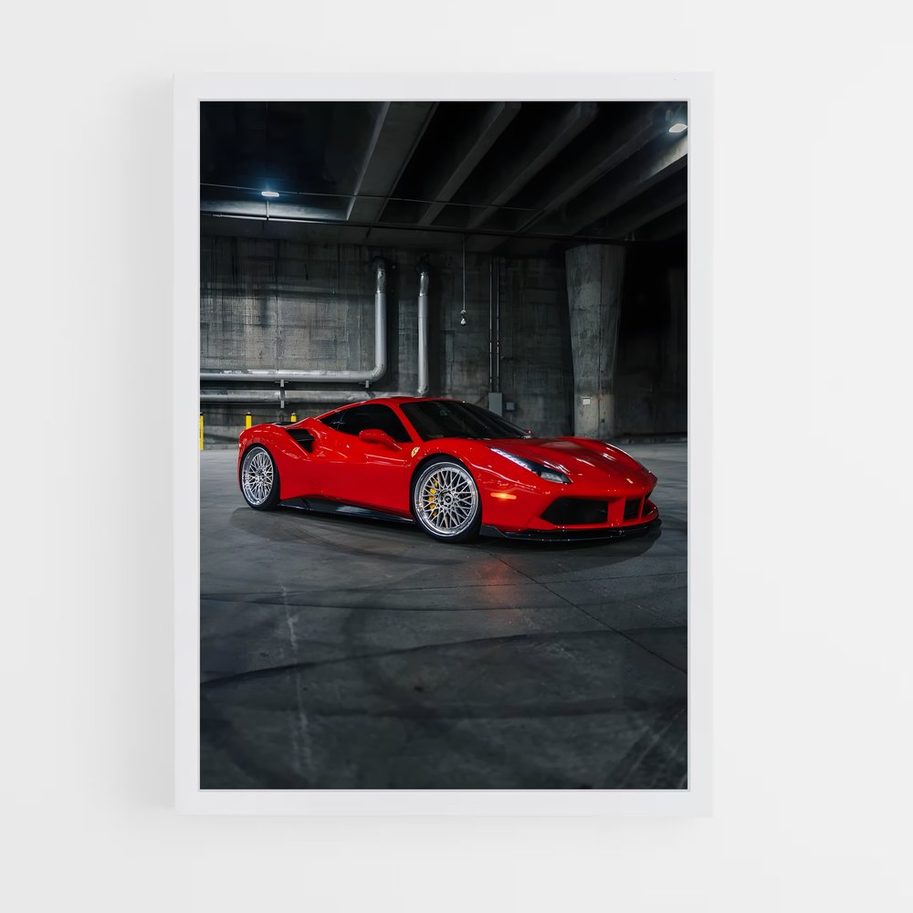 Poster Ferrari en Stationnement (vue 3)